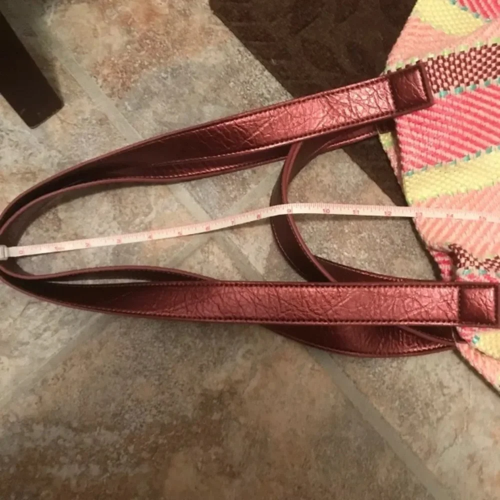New Anthropologie cotton blend woven tote bag